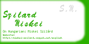 szilard miskei business card
